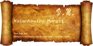 Valentovics Margit névjegykártya